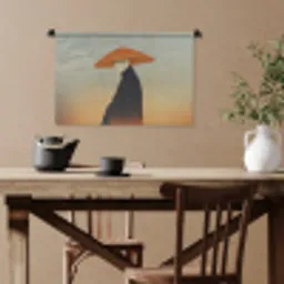 Minimalistisch - Silhouet - Oranje Wandkleed katoen klein -sfeer6