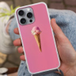 Hoorntje - Schepijs - Roze Hoesje iPhone 16 Pro Max met koord klein -sfeer3