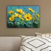 Penseelstreken - Bloemen - Felgeel - Abstract canvas 2cm klein -sfeer3
