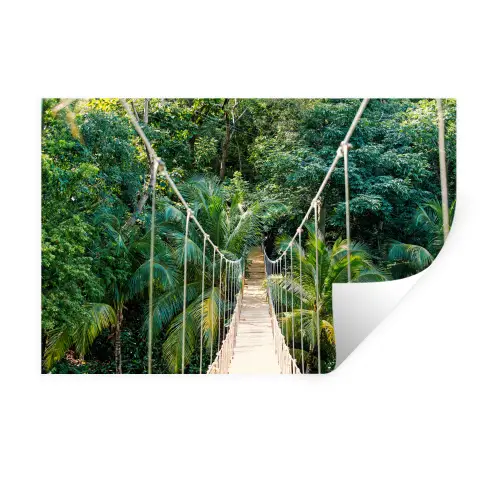 Jungle - Palmboom - Brug - Natuur - Planten Muursticker klein -3d