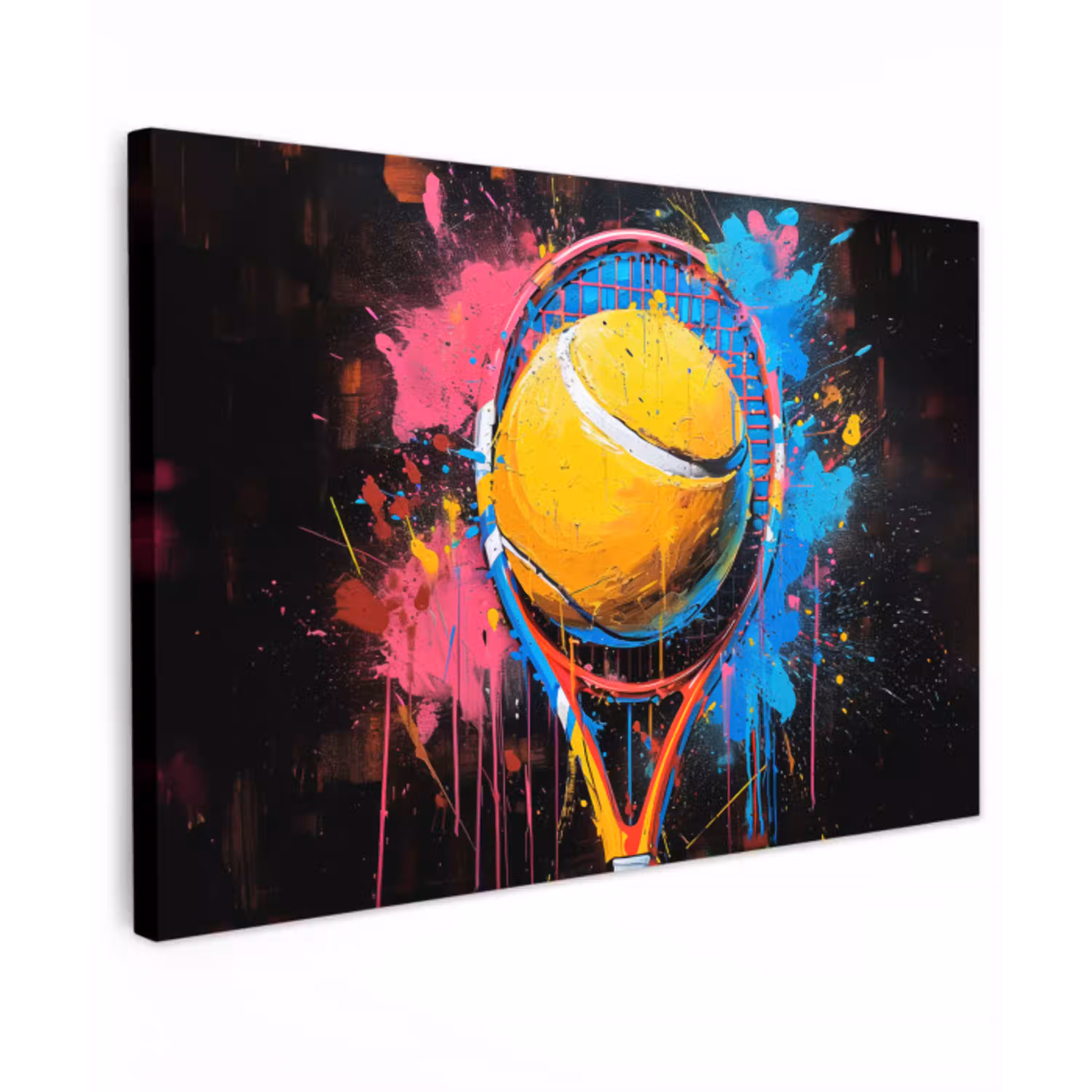 Graffiti - Tennis - Sport - Racket canvas 2cm klein -z3d