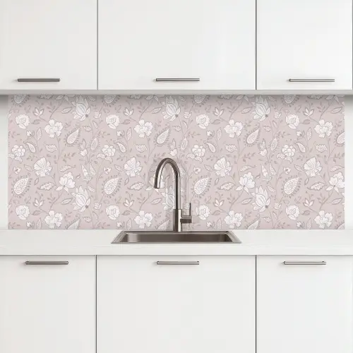 Bloemen - Getekend - Lavendel keuken achterwand 2 middel 871 -3d