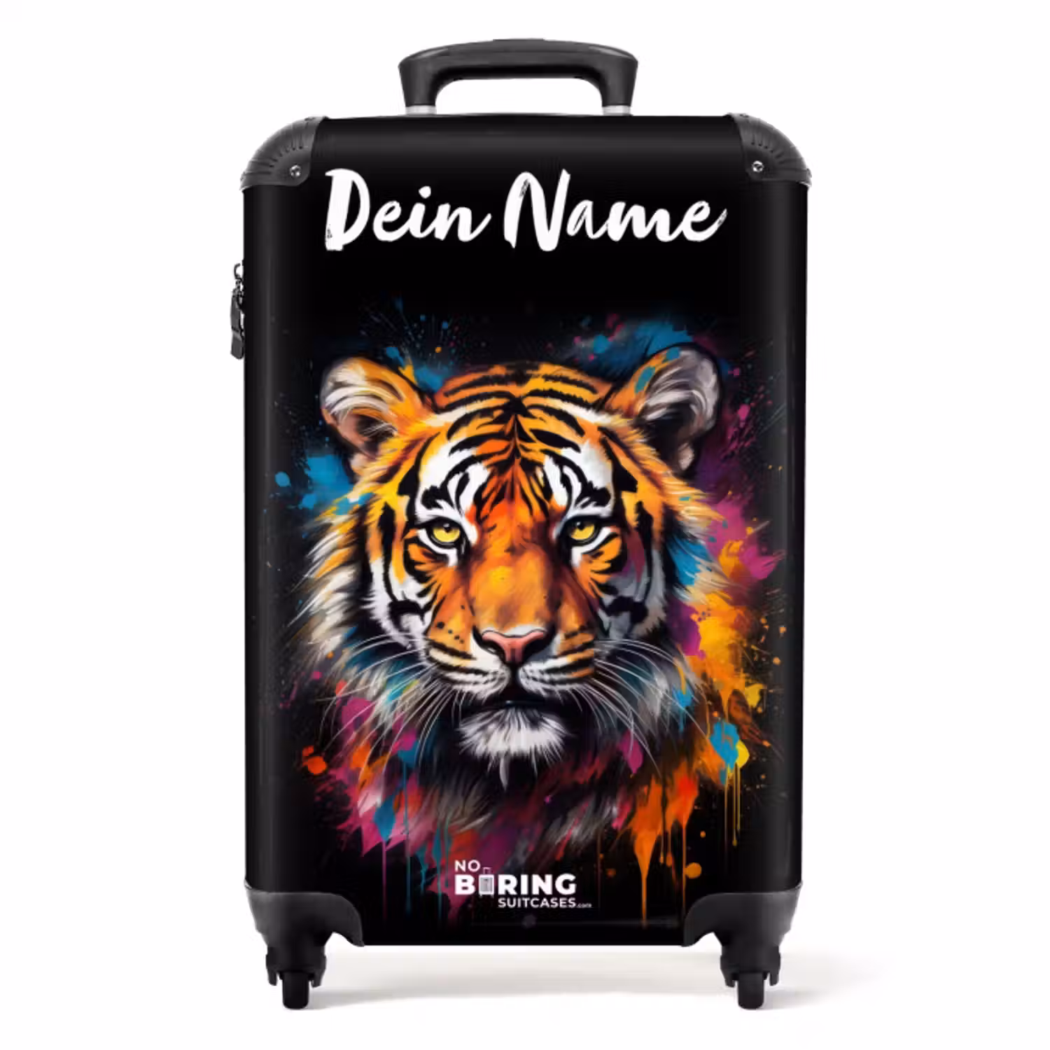 Koffer mit Name - Tiger als Straßenkunstwerk