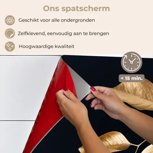 Bladeren - Tak - Goud - Luxe keuken achterwand spatscherm klein -spatscherm_NL