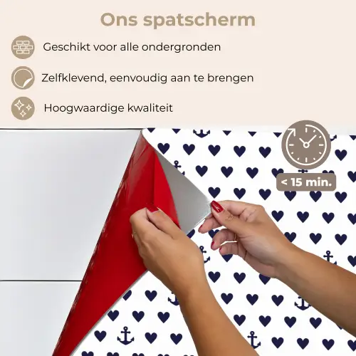 Anker - Hart - Blauw - Wit keuken achterwand spatscherm klein 900 -spatscherm_NL