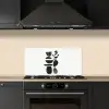 Japandi - Zwart - Abstract keuken achterwand spatscherm klein -sfeer1