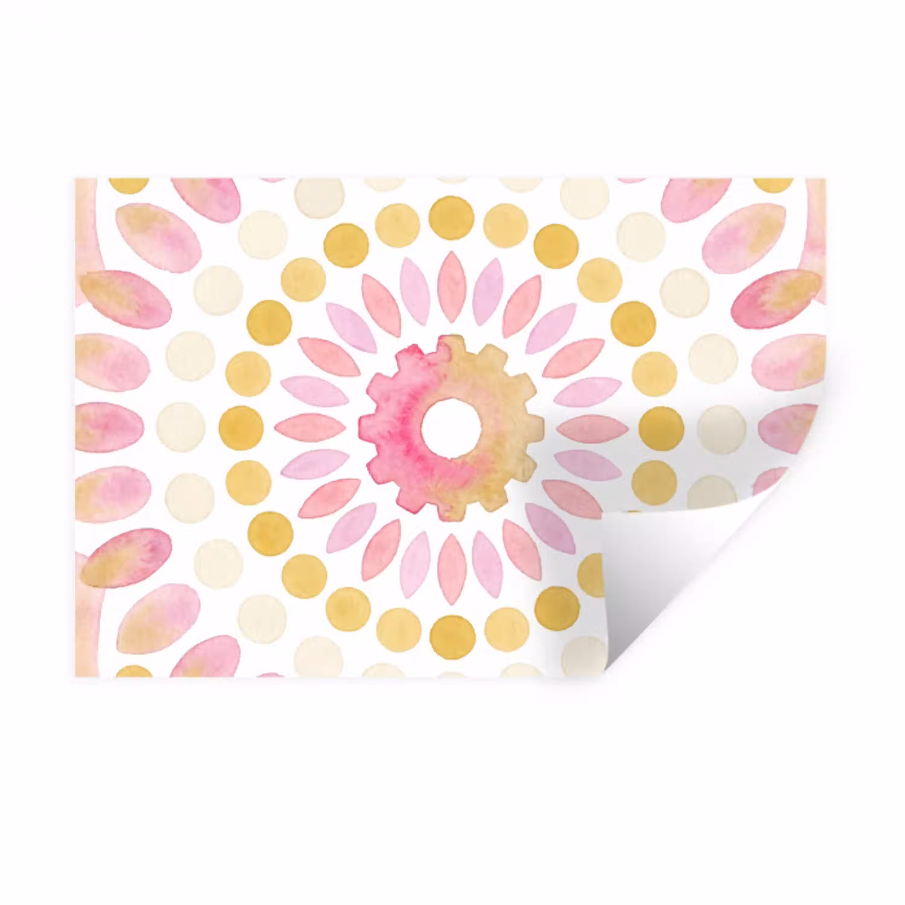 Abstract - Mandala - Kunst - Modern - Roze Muursticker klein -3d