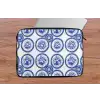 Cirkels - Bloemen - Blauw laptophoes neopreen klein 279 -tafel