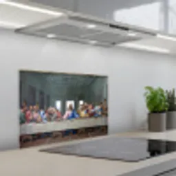 Het laatste avondmaal - Leonardo da Vinci keuken achterwand spatscherm klein -3d_schuin