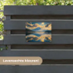Berg - Rivier - Zonsondergang tuinposter los doek klein -sfeer3