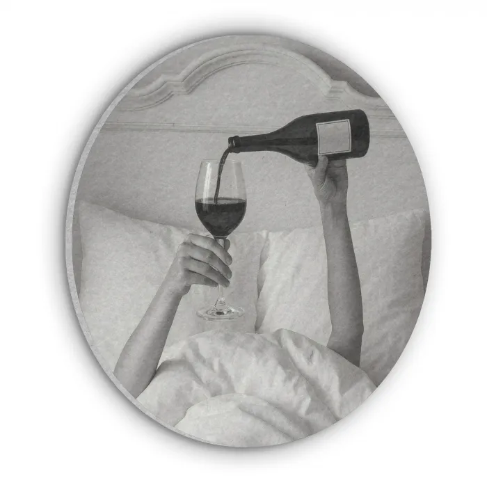Lakens - Armen - Wijn - Glas Akoestische PET Vilt - Rond klein -3d