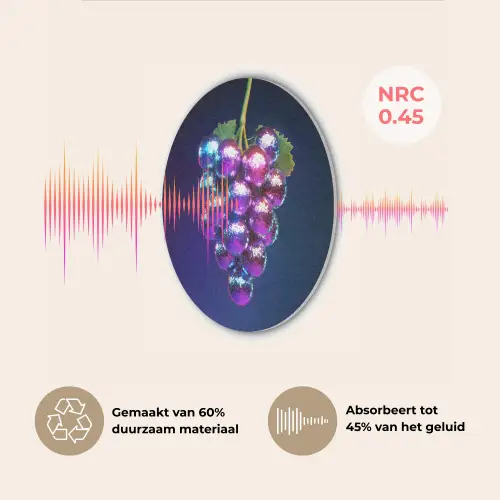 Paars - Disco - Feest - Druif Akoestische PET Vilt - Rond klein -USP_NL