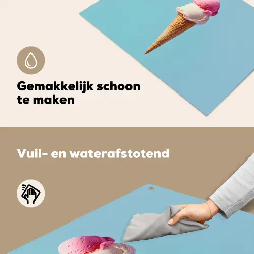 Bolletjes - Schepijs - Hoorntje - Blauw Inductie beschemer met haakjes klein -ky-schoon-nl
