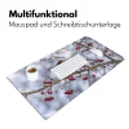 Pestvogel - Bessen - Winter - Natuur Muismat XXL klein -ysfeer4_duits