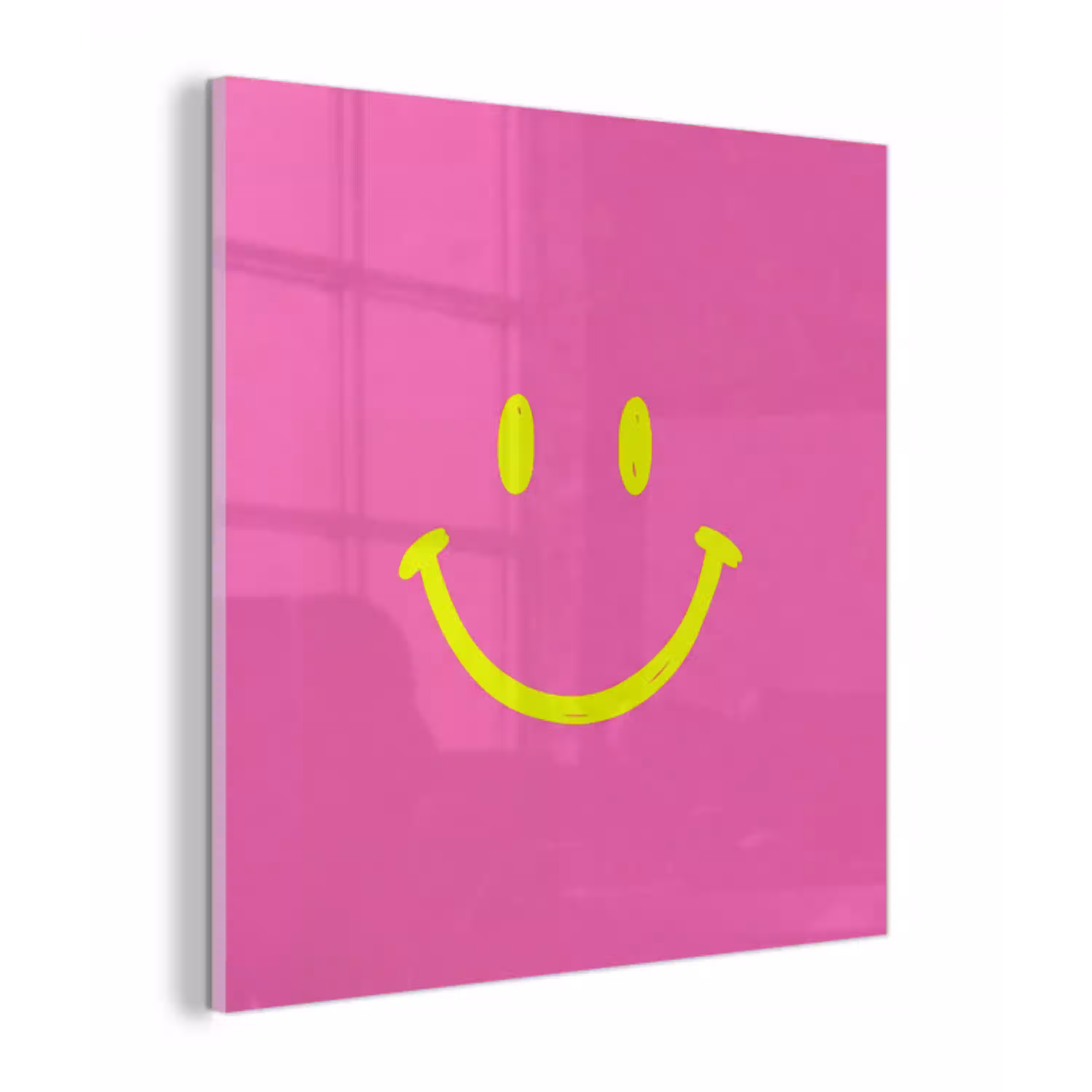 Smiley - Vrolijk - Roze plexiglas 5mm klein -z3d