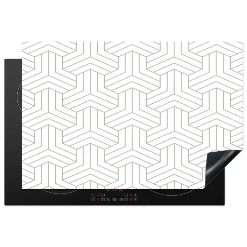 Patronen - Abstract - Zwart - Wit - Geometrie Inductie beschermer vinyl 3mm klein 276 -3d