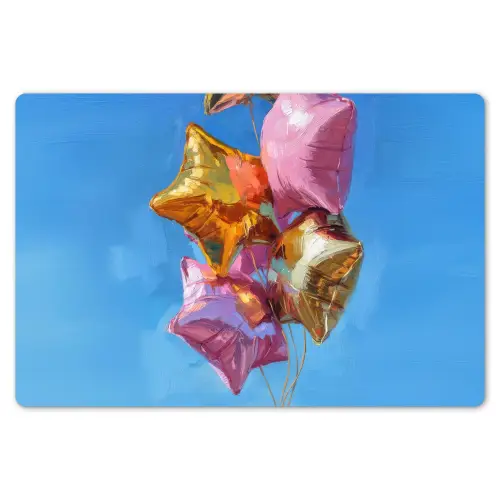 Ballonnen - Goud - Stervorm - Roze Placemat vinyl groot -zzsfeer1_Kitchenyeah-website