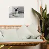 Kat - Siamees - Zwart Wit - Schattig - Dieren tuinposter los doek klein -sfeer7
