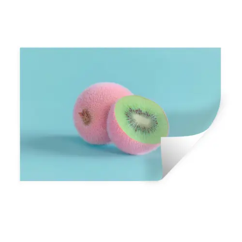 Kiwi - Blauw - Surrealistisch Muursticker klein -3d