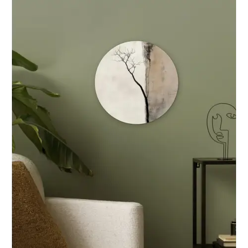 Wabi sabi - Plant - Beige Wandcirkel kunststof plaat 5mm dik klein -sfeer3