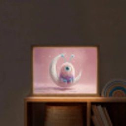 Maan - Monster - Roze Light Box met batterij (Wandlamp kind) middel -sfeer1_kind