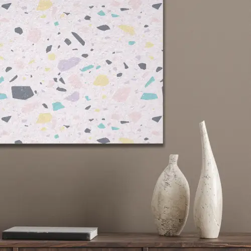 Terrazzo -  Patroon - Zacht - Snoep PET vilt klein 837 -sfeer6_closeup