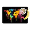 Wereldkaart - Verf - Kleurrijk - Graffiti - Wereld Placemat vinyl groot -zzzproduct_Kitchenyeah-website