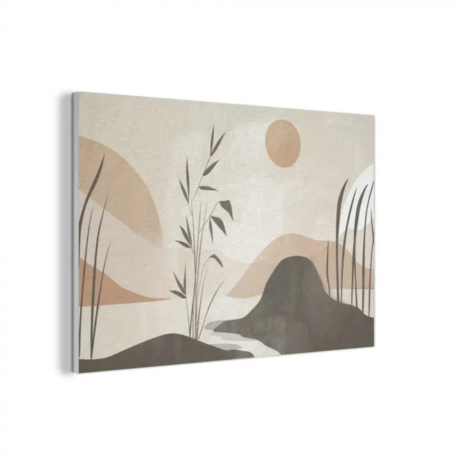 Akoestisch schilderij - Japandi - Landschap - Beige