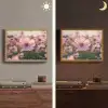 Bloemen - Paars - Wazig Light Box met batterij (Wandlamp) middel -sfeer3