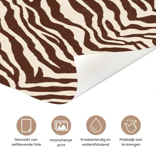 Zebra - Patroon - Zwart - Wit deurposter klein 289 -closeup_NL