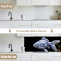 Porselein - Goudvis - Delfts - Blauw keuken achterwand 2 middel -voor-na_DE