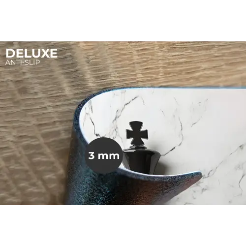 Schaakstuk - Koning - Zwart - Marmer Placemat vinyl groot -closeup