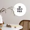 Quotes - Kinderen - Meisjes - Girls Rule - Spreuken Wandcirkel kunststof plaat 5mm dik klein -sfeer4