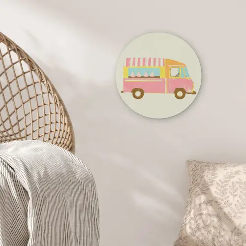 Ijskar - Retro - Softijsjes - Roze Akoestische PET Vilt - Rond klein -sfeer4