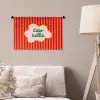 Ciao bella - Tekstwolk - Strepen - Oranje Wandkleed katoen klein -sfeer4