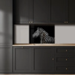 Zebra - Dier - Zwart keuken achterwand 2 middel -sfeer1