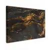 Marmer - Kalk - Zwart - Goud - Marmerlook - Luxe canvas 2cm klein -z3d