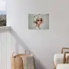 Schilderij - Vrouw - Zonnebril - Bloemenkrans tuinposter los doek klein -sfeer8