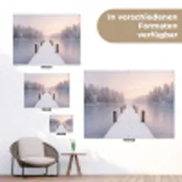 Steiger - Meer - Mist - Winter - Serene tuinposter los doek klein -Xsfeer9_DE