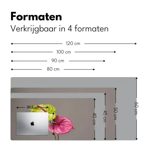 Planten - Anthurium - Groen - Roze Muismat XXL klein -sfeer5