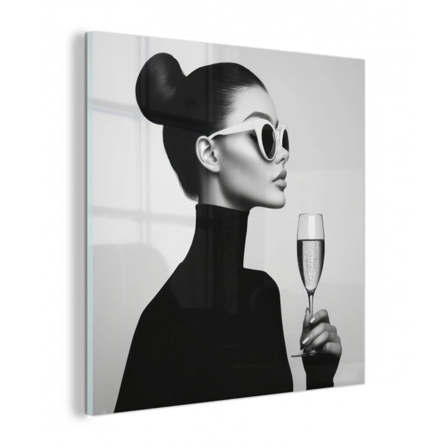 Vrouw - Champagne - Modern plexiglas 5mm klein -z3d