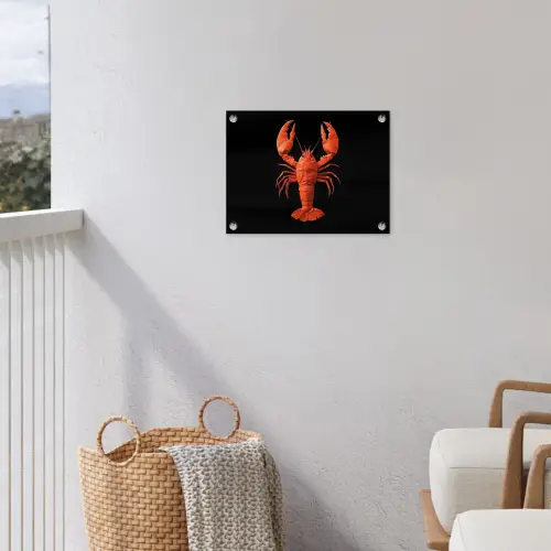 Kreeft - Papier - Origami papier - Rood tuinposter los doek klein -sfeer8