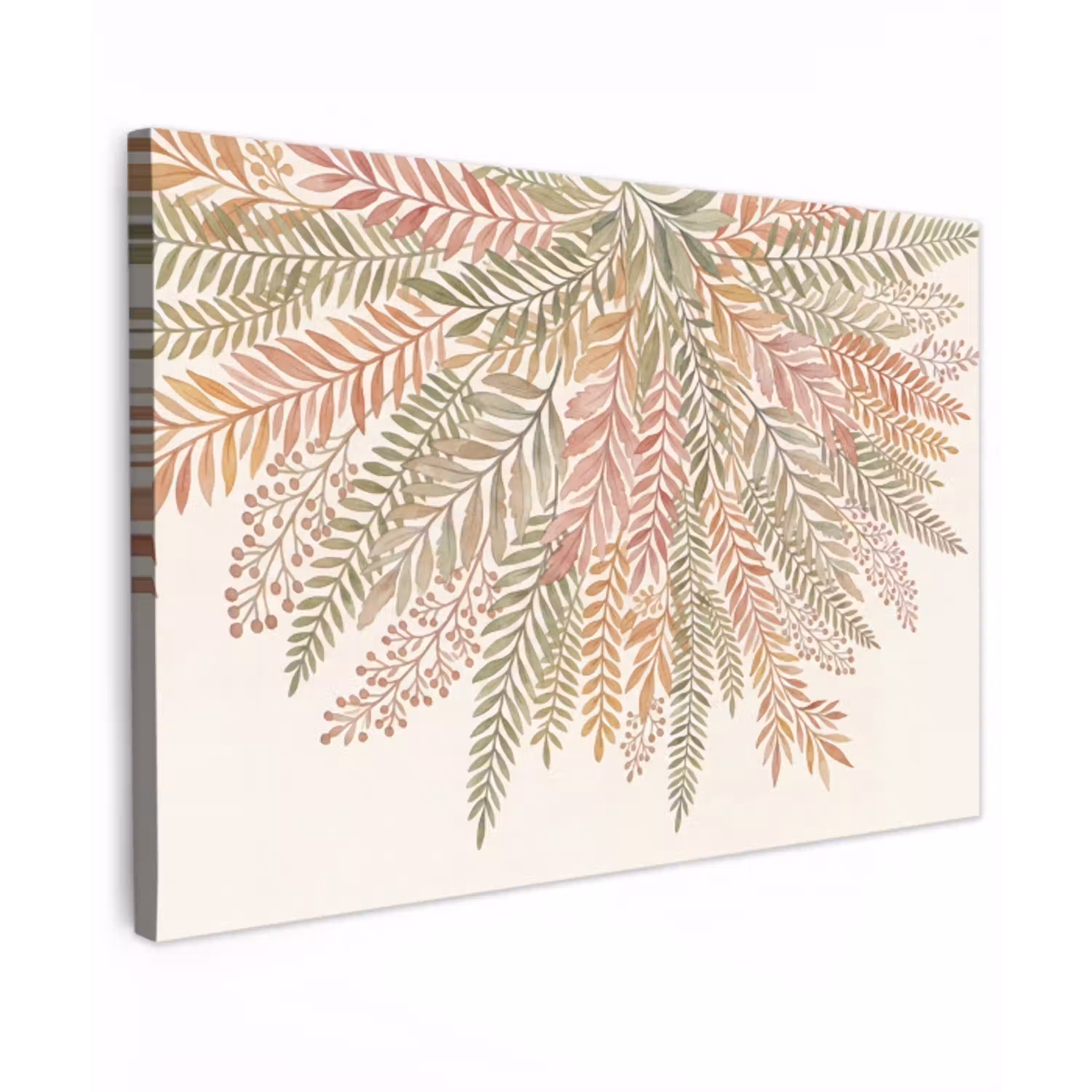 Botanisch - Aquarel - Kleurrijk canvas 2cm klein -z3d