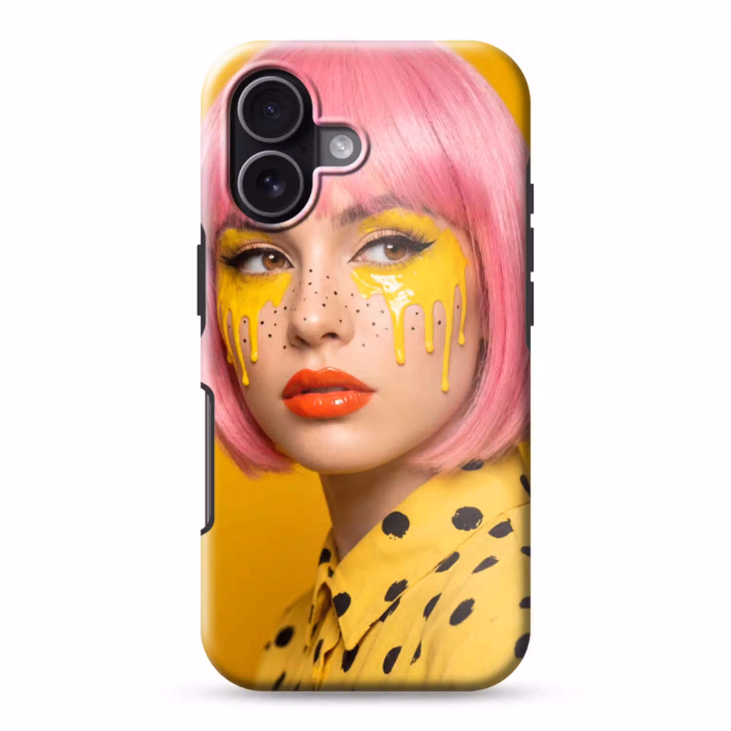 Vrouw - Portret - Abstract - Kleurrijk - Geel Toughcase MagSafe Apple iPhone 17 klein -3d