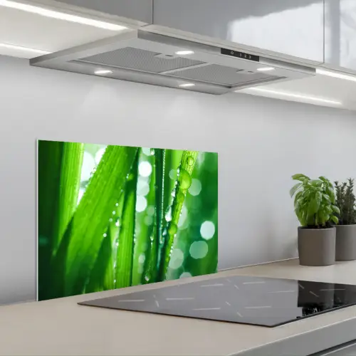 Natuur - Gras - Groen keuken achterwand spatscherm klein -3d_schuin