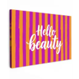 Modern - Hello - Oranje Tuinposter op houten frame 2 cm dik klein -3d