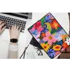 Kleurrijk - Bloemen - Abstract - Stippen laptophoes neopreen klein -bureau