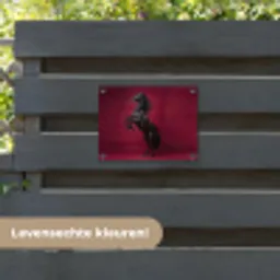 Hengst - Steigert - Rood tuinposter los doek klein -sfeer3