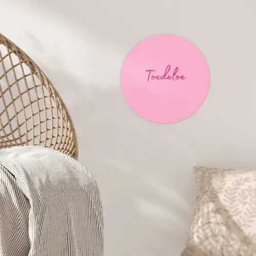 Toedeloe - Roze - Minimalistisch Wandcirkel behangsticker klein -sfeer4