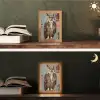 Geschilderd - Abstract - Uil - Bruin Light Box met kabel (Tafellamp) klein -sfeer3